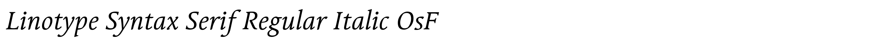 Linotype Syntax Serif Regular Italic OsF